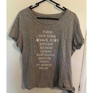 Michael Kors Gray Women's Short Sleeve T Shirt Size L